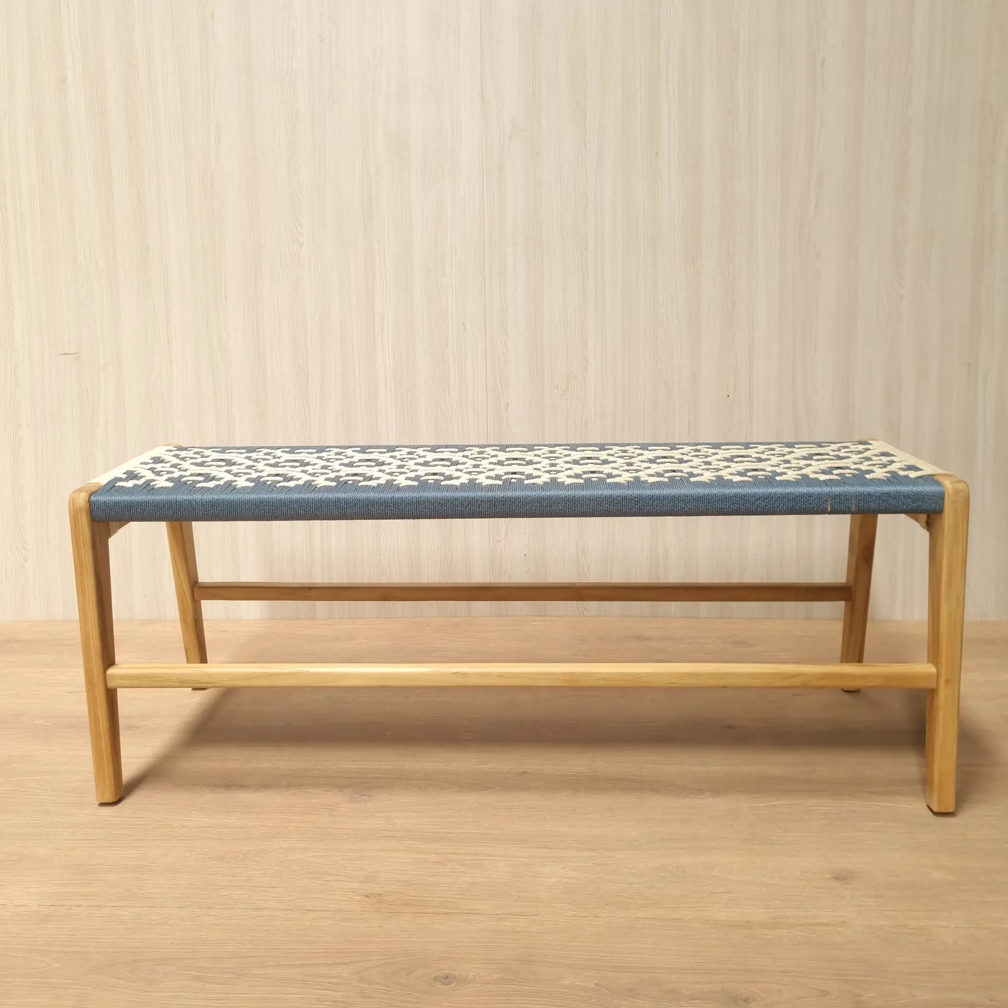 TEAK WOOD AND POLYESTER ROPE Stool and Bench Indonesia Quantum Bench export furniture
