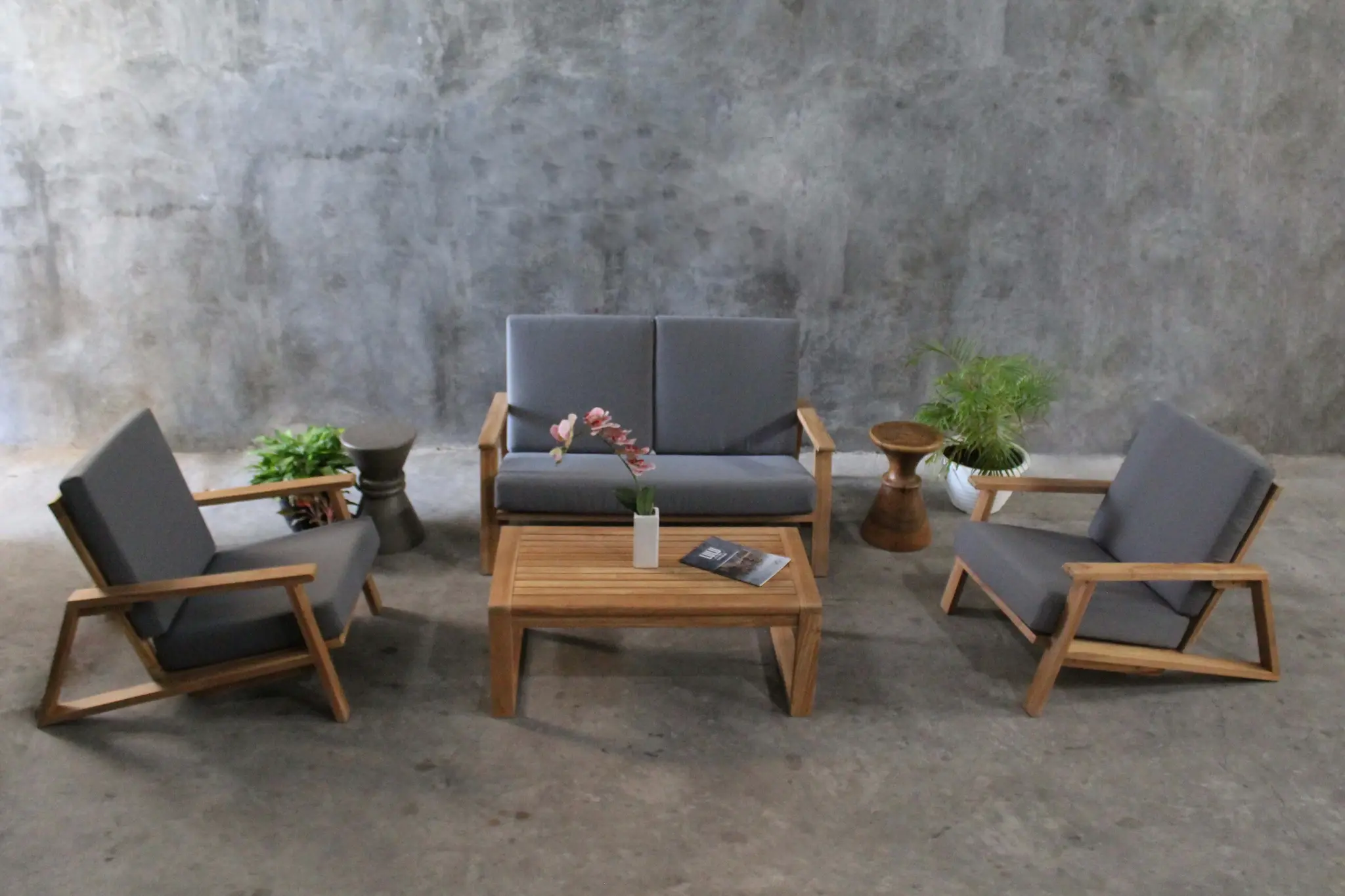 TEAK WOOD AND CUSHION Set Indonesia Colorado Set export furniture