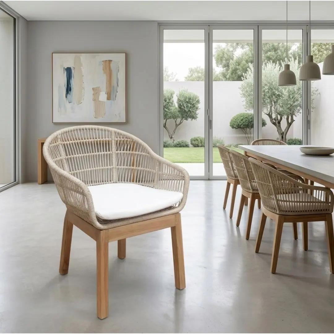 TEAK, ALUMINUM FRAME, SYNTHETIC RATTAN Chair Indonesia Amora Chair export furniture