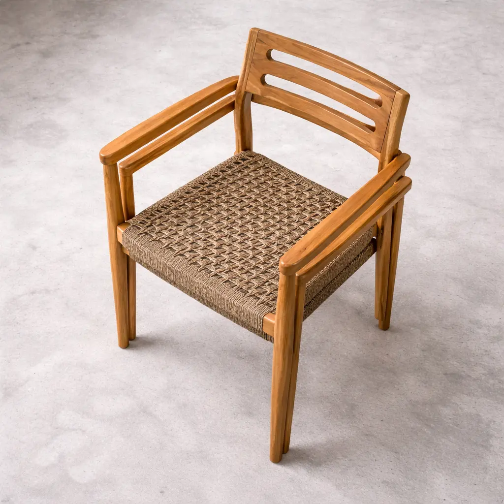 TEAK AND SYNTHETIC RATTAN Chair Indonesia Bali Stacking Chair export furniture