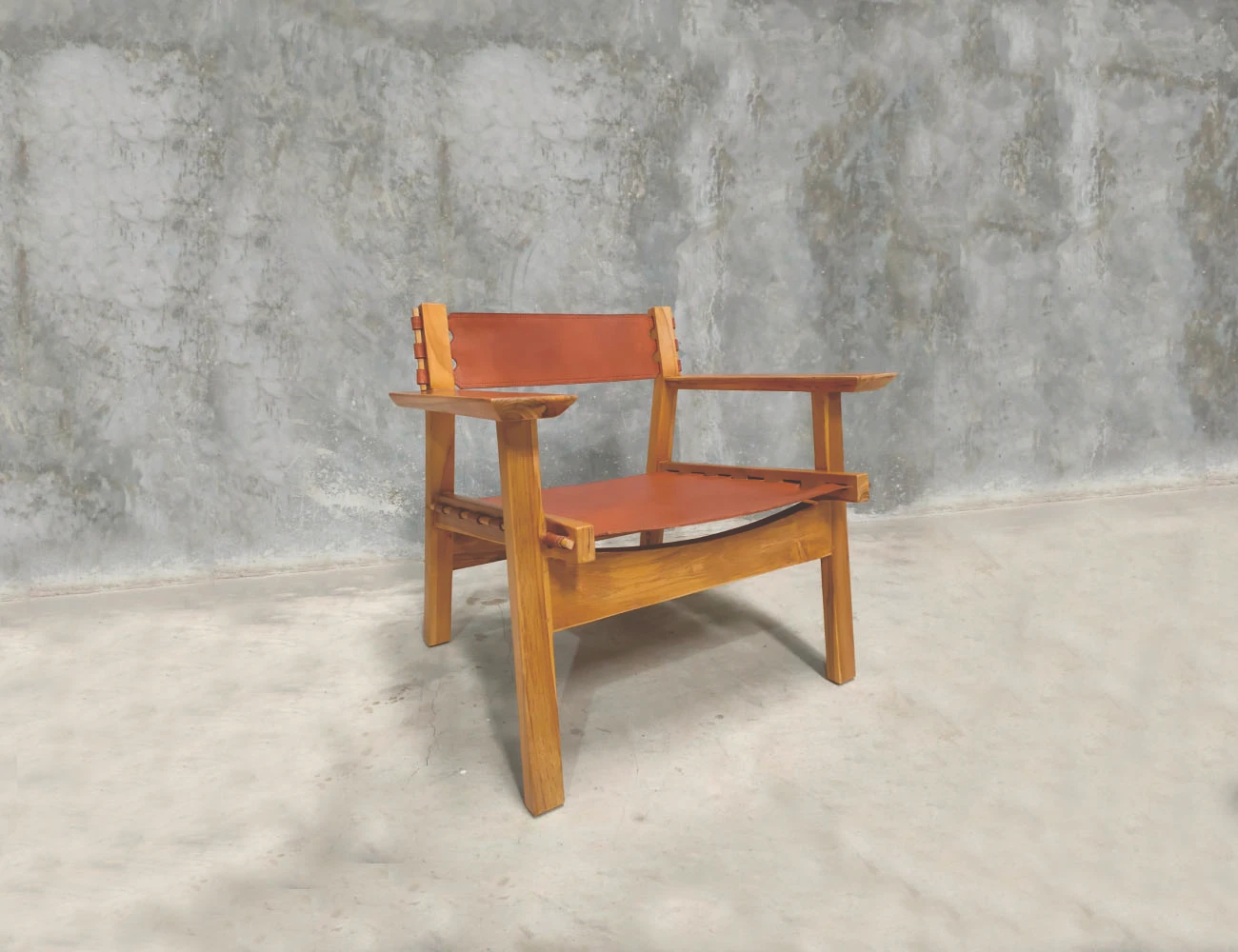 TEAK AND LEATHER Chair Indonesia Soborg export furniture