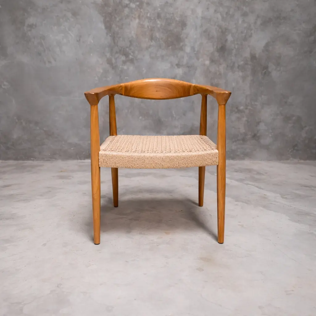 TEAK WOOD AND LEATHER Chair Indonesia Kopenhagen Chair export furniture