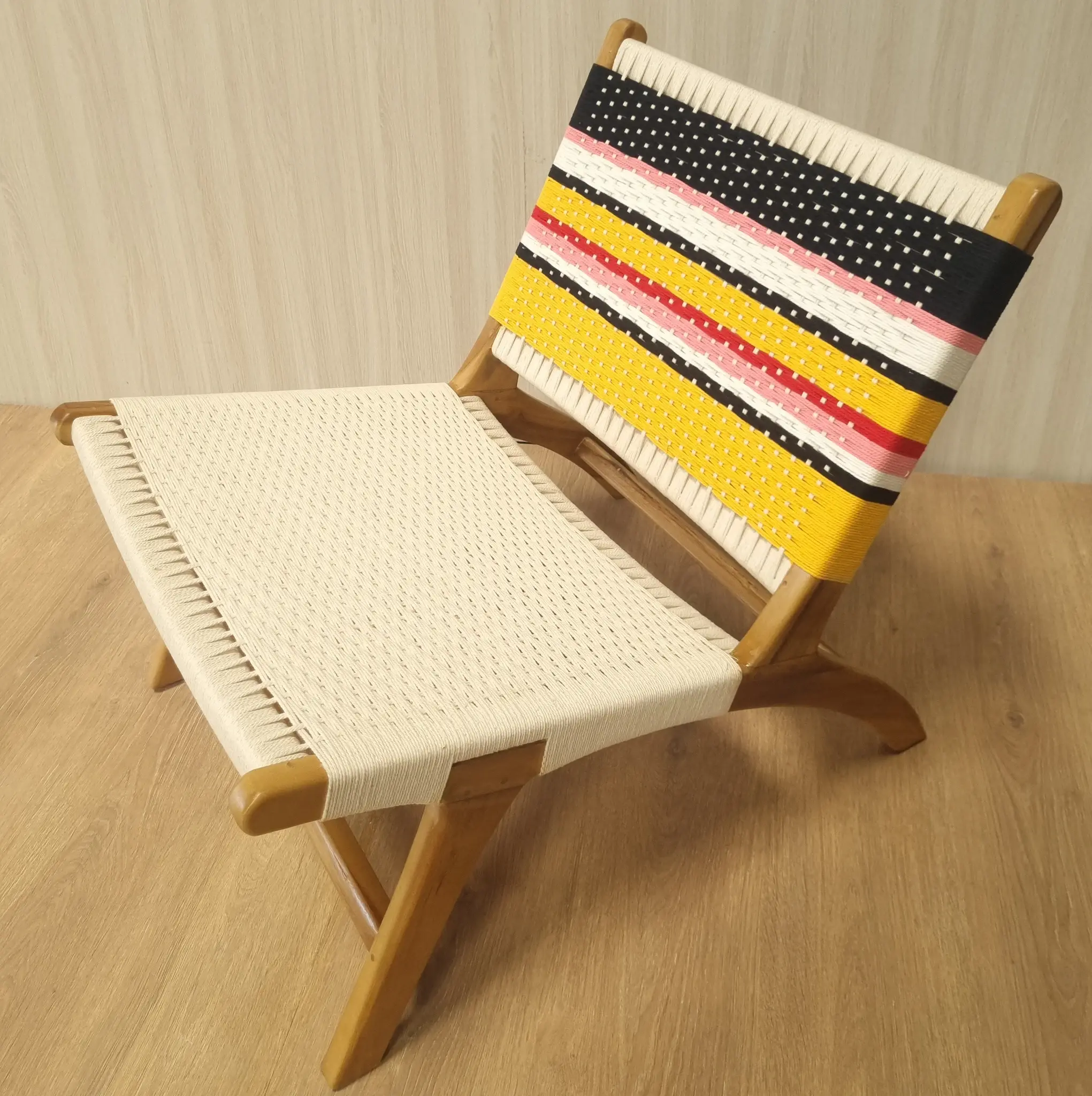 TEAK WOOD AND ROPE Chair Indonesia Paris Catania Rope Chair export furniture