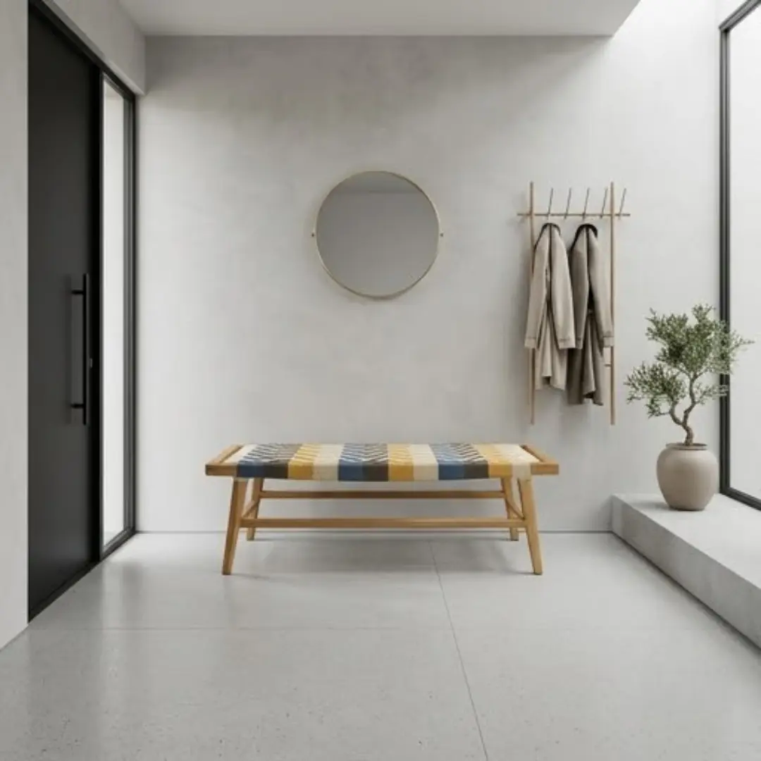 teak wood and polyester rope Stool and Bench Indonesia Lou Bench export furniture