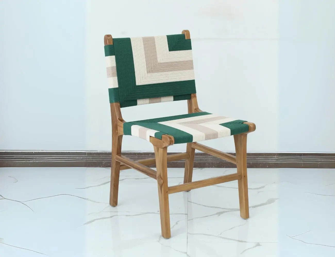 TEAKWOOD, COTTON ROPE Chair Indonesia Nuansa Dining export furniture