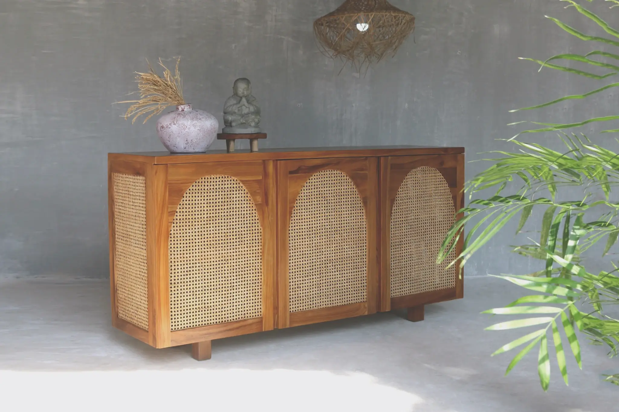 Teak & Rattan Cabinet Indonesia Lulu Cabinet export furniture